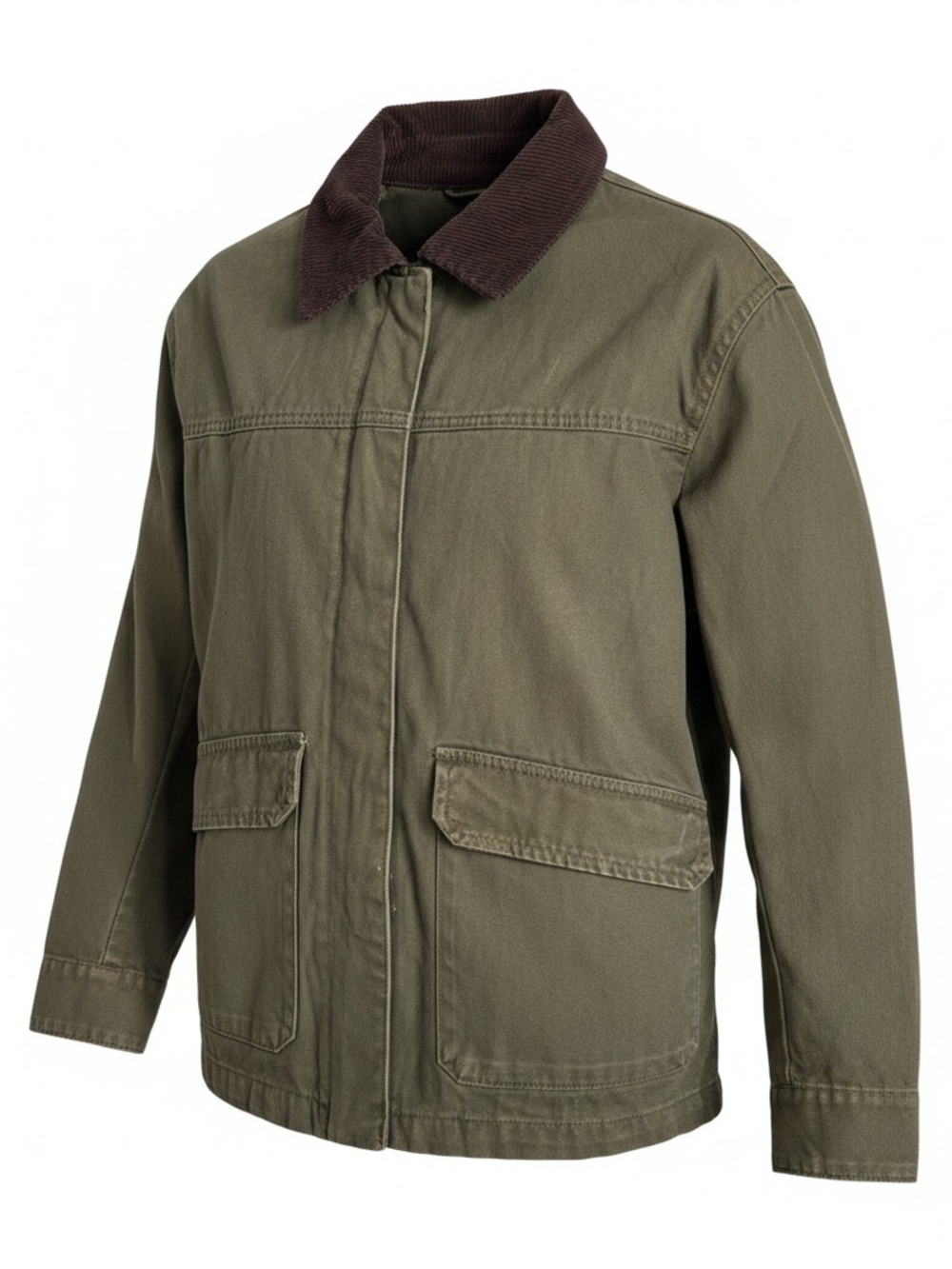 GAP Olive Green Barn Jacket Corduroy Collar Size Small NWT womens